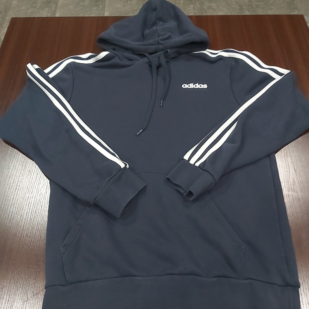 Adidas - 3 Stripes Hoodie Sweatshirt with no flaws or stains. Mens Medium